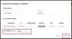 Remove Findings Workflow - Confirm and Modify